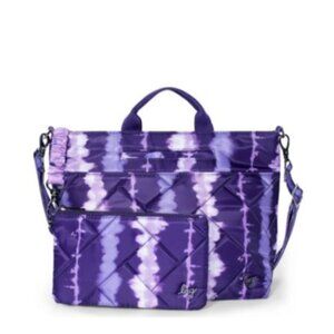 Lug Tenor 2pc Crossbody Bag - Shibori Purple, Unisex Travel Pouch, Durable & Sty